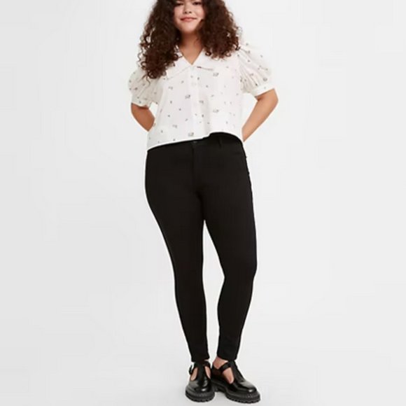 Levi's 720 High Rise Super Skinny Jeans 22W Black Stretch Zip Fly Normcore - Picture 14 of 14